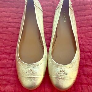 Coach Flats -Metallic Gold